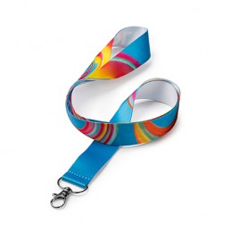 ELVIS. Polyester lanyard with carabiner, special for sublimation - LY7049, WHITE