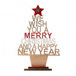 TINSEL. Wooden christmas tree with a message - XM1298, WOOD