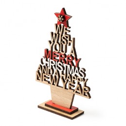 TINSEL. Wooden christmas tree with a message - XM1298, WOOD