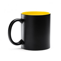 MACHA. Ceramic mug with colour interior, ideal for laser printing - TZ3997, YELLOW