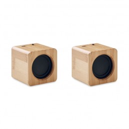 AUDIO SET, Set boxe wireless din bambus   MO6389-40, Wood
