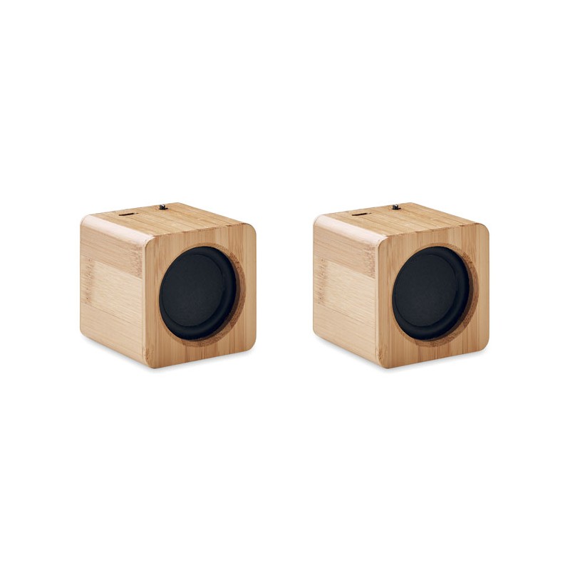 AUDIO SET, Set boxe wireless din bambus   MO6389-40, Wood