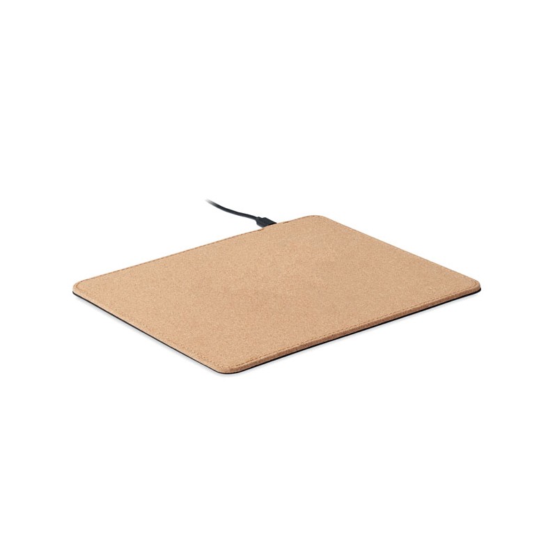 WIRELESS MATTY, Încărcător mouse pad din plută MO6476-13, Beige