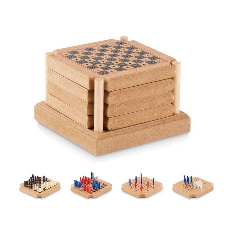 COASTGAME, Suport pahare și set jocuri MO6382-40, Wood COASTGAME, Suport pahare și set jocuri MO6382-40, Wood