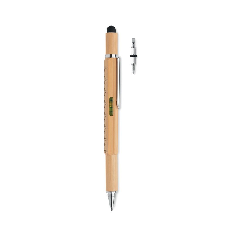 TOOLBAM, Pix din bambus cu boloboc MO6559-40, Wood TOOLBAM, Pix din bambus cu boloboc MO6559-40, Wood