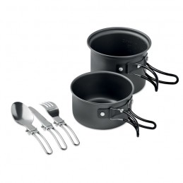 POTTY SET, 2 oale de camping cu tacâmuri  MO6337-03, Black