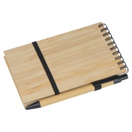 Bloc notes cu copertă din bambus A6 - 2321813, Beige
