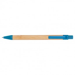 Pix din bambus cu aplicatii colorate din paie de grau si plastic Halle - 321104, Albastru