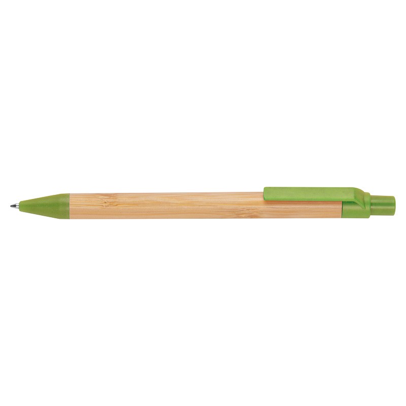 Pix din bambus cu aplicatii colorate din paie de grau si plastic Halle - 321109, Verde