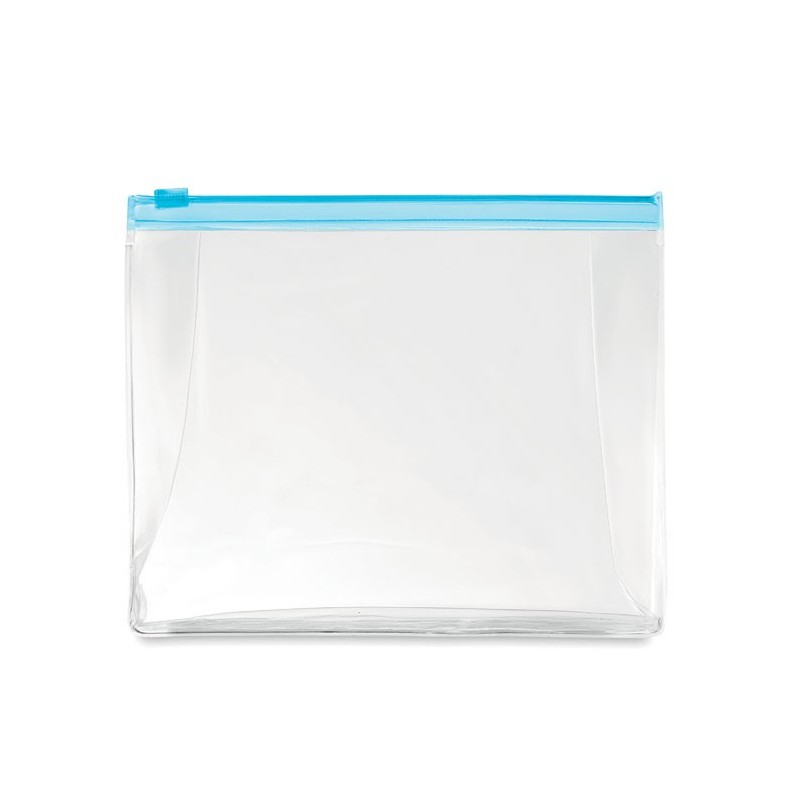 COSMOBAG - Husă cu fermoar pt. Cosmetice MO9627-23, Transparent blue COSMOBAG - Husă cu fermoar pt. Cosmetice MO9627-23, Transparent blue