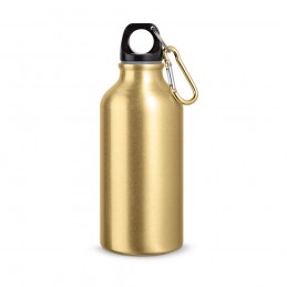 LANDSCAPE. Sticlă de sport din aluminiu cu carabina și capacitate până la 400 ml - 94601, Auriu satinat