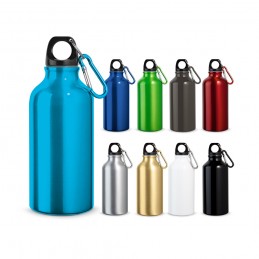 LANDSCAPE. Sticlă de sport din aluminiu cu carabina și capacitate până la 400 ml - 94601, Auriu satinat