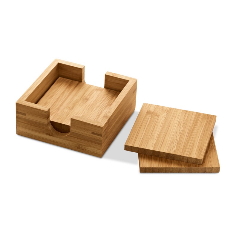 GAUTHIER. Set cu 4 coastere din bambus - 93967, Natural GAUTHIER. Set cu 4 coastere din bambus - 93967, Natural