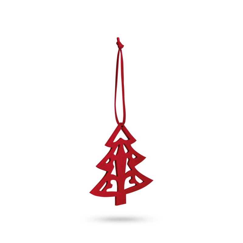 DARIO. Set de 3 decorațiuni de Crăciun din pâslă - 99323, Roșu