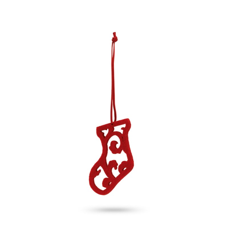 JUBANY. Set de 5 decorațiuni de Crăciun din pâslă - 99324, Roșu