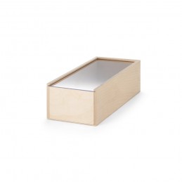 BOXIE CLEAR M. Cutie din placaj FSC cu capac glisant din acril - 94944, Natural deschis