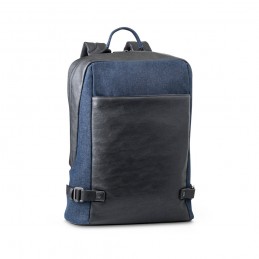 DIVERGENT BACKPACK I. Rucsac cu materiale contemporane, elegant cu imitație de piele - 92189, Albastru marin