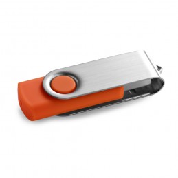 CLAUDIUS 8GB. Unitate flash USB 8 GB cu finisaj de cauciuc și clip metalic - 97549, Portocaliu