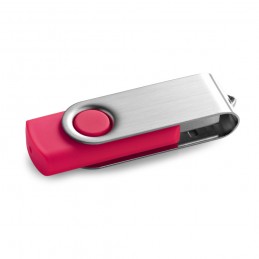 CLAUDIUS 4GB. Unitate flash USB de 4 GB cu finisaj de cauciuc și clip metalic - 97548, Roz