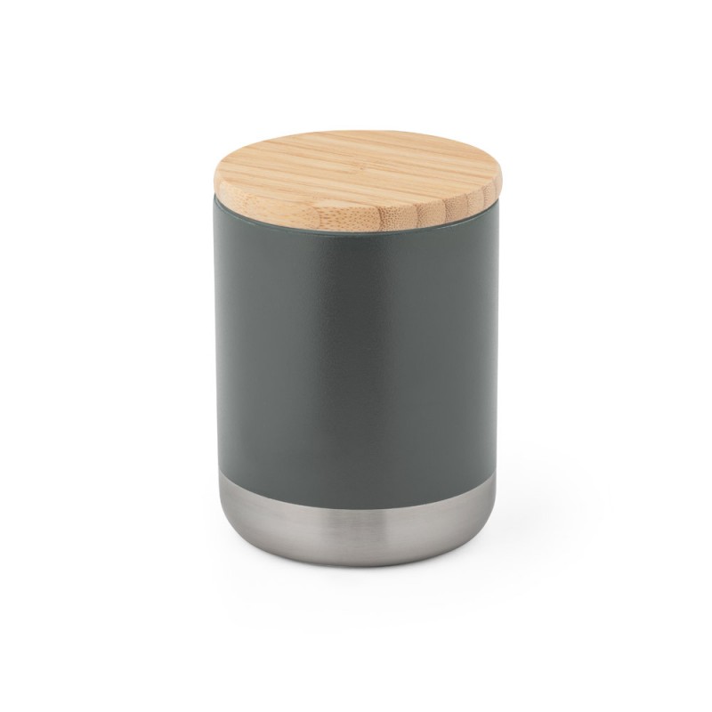 NORRE TUMBLER. Pahar de vid din oțel inoxidabil cu perete dublu, cu capac din bambus și inel din silicon - 94661, Gri inchis NORRE TUMBLER. Pahar de vid din oțel inoxidabil cu perete dublu, cu capac din bambus și inel din silicon - 94661, Gri inchis