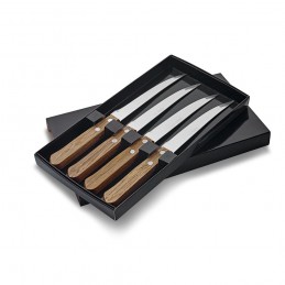 CREARY. Set cu 4 cuțite din oțel inoxidabil cu mâner din lemn - 93891, Natural