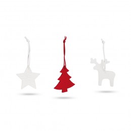 ZURS. Set de 3 decorațiuni de Crăciun din pâslă - 99342, Alb