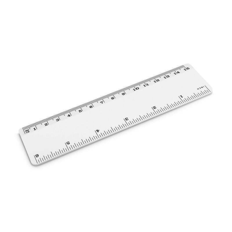 . Rigla din plastic 15 cm - 53417, Alb