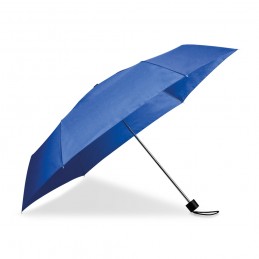 . Umbrelă pliabilă din poliester cu deschidere manuală, mâner din plastic și husă, 6 panouri - 11029, Albastru Royal
