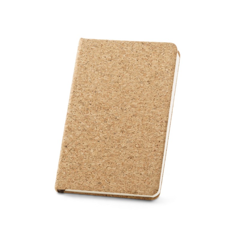 ADAMS A5. Notepad de plută A5 cu 160 de pagini de fildeș simplu și panglică de marcă - 93719, Natural