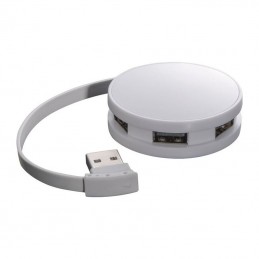 4 port USB hub - rotund - 065906, Alb