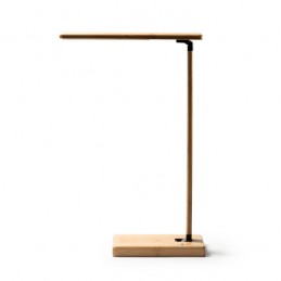 MARSAL. Lampă de birou pliabilă din bambus cu încărcător wireless de 10 W încorporat - CR2990, BEIGE