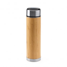 CEDRO. Termos cu pereți dubli din oțel inoxidabil 304 și bambus natural cu infuzor - TE4206, BAMBOO