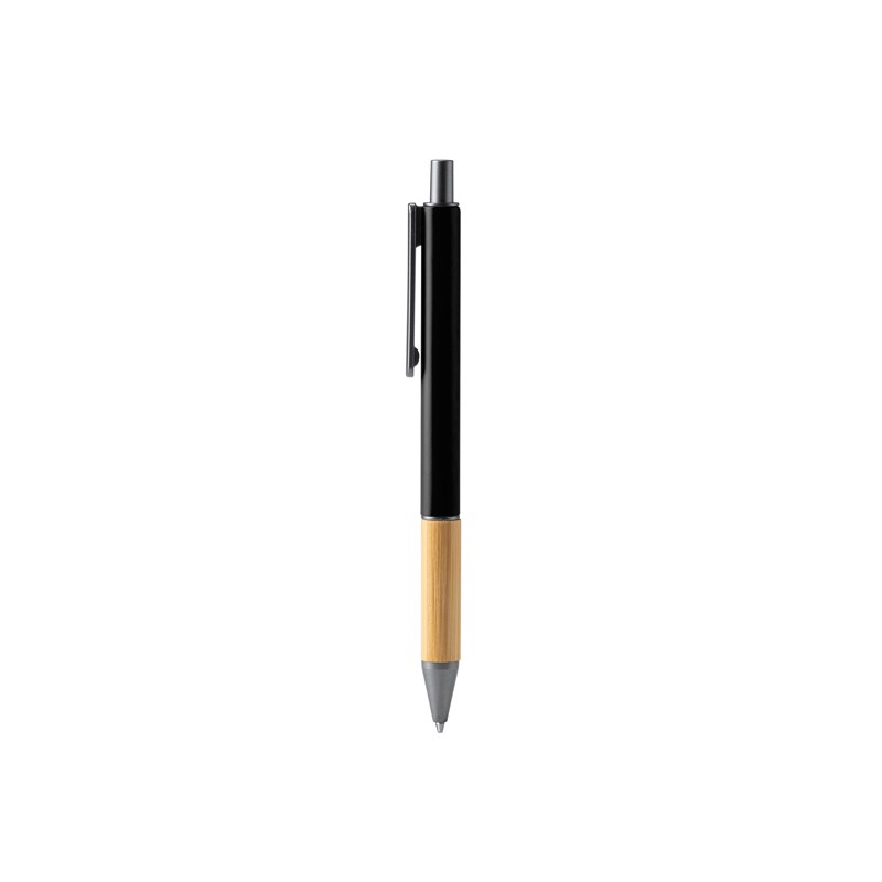 PENTA. Pix metalic cu finisaj mat, cu clemă din bambus și detalii de culoare închisă - BL7982, BLACK