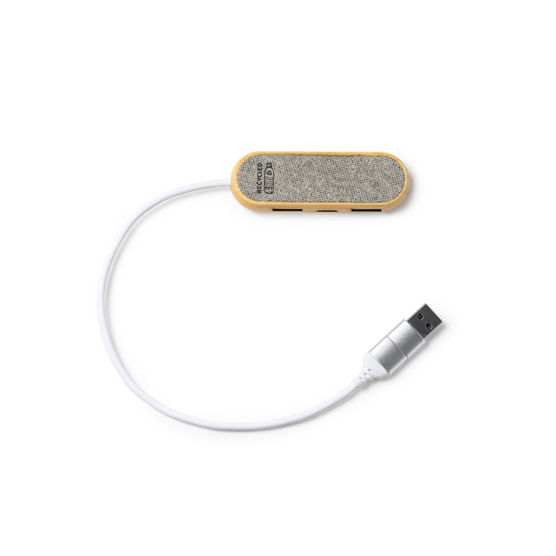 BADOC. Port HUB cu structură principală din bambus și material din polietilen tereftalat (PET) - IA3039, HEATHER GREY BADOC. Port HUB cu structură principală din bambus și material din polietilen tereftalat (PET) - IA3039, HEATHER GREY