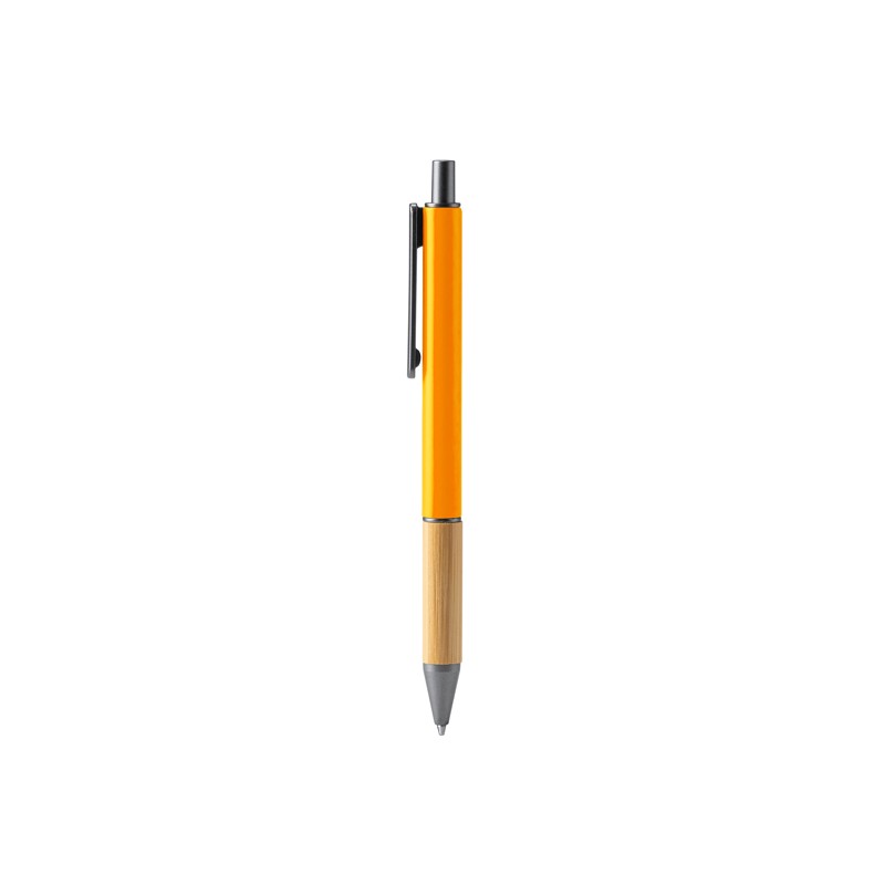 PENTA. Pix metalic cu finisaj mat, cu clemă din bambus și detalii de culoare închisă - BL7982, ORANGE