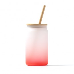 DALBY. Sticlă borosilicată cu efect de gheață în degradeuri de culoare - VA4202, RED