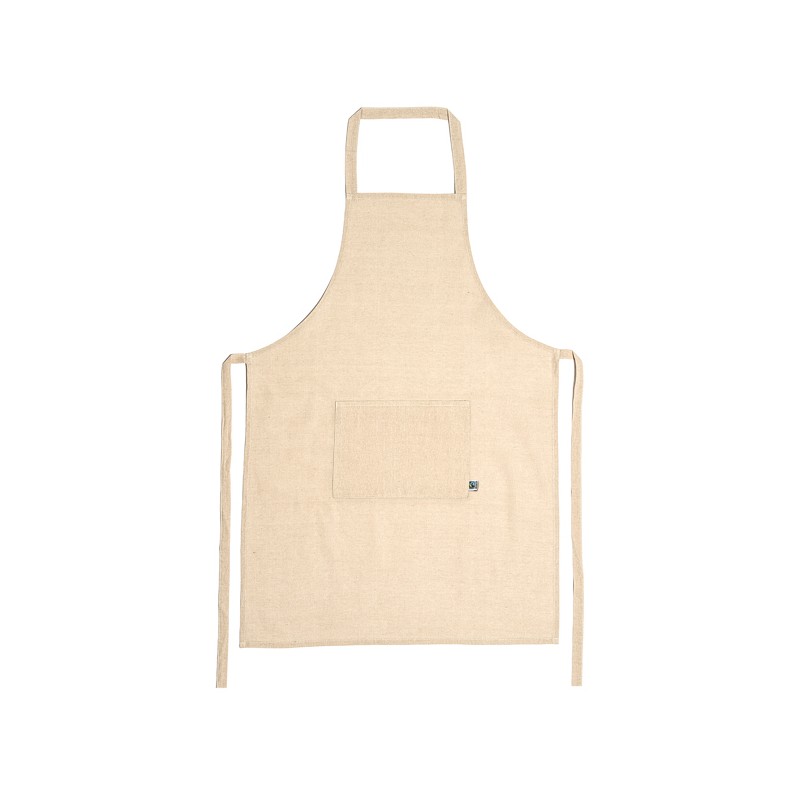 TABER. Șorț din bumbac 100% Fairtrade cu buzunar frontal - DE9141, BEIGE