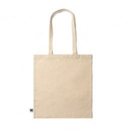 VALMIR. Geantă de umăr din bumbac Fairtrade 100% (180 g/mp), cu mânere lungi ranforsate de 70 cm - BO7194, BEIGE