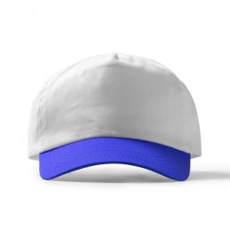 FREYA. Șapcă în 5 panouri din bumbac 100% - GO7030, WHITE/ROYAL BLUE