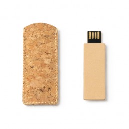 LEDES. Stick de memorie USB din carton reciclat cu carcasă din plută naturală - US4197, BEIGE