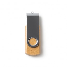 VIBO. Stick de memorie USB din carton reciclat cu clemă pivotantă metalică - US4196, BEIGE