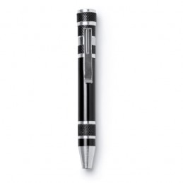 BRICO. Unelte multifuncționale din aluminiu în formă de stilou injector (pen) - TO3991, BLACK