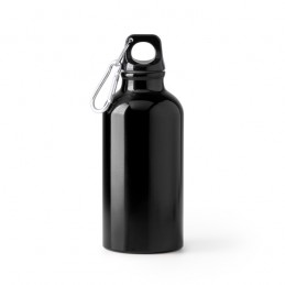 RENKO. Sticlă din aluminiu reciclat cu un singur perete și carabină asortată - BI4214, BLACK