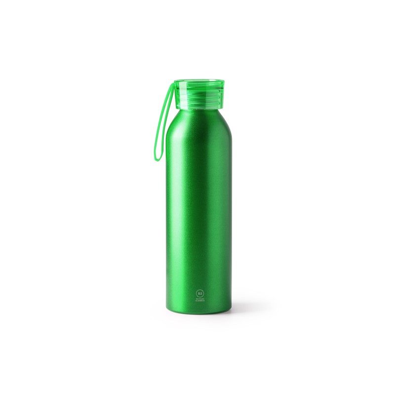 LEWIK. Sticlă din aluminiu reciclat cu capac și curea de transport asortate - BI4212, FERN GREEN