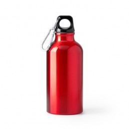 RENKO. Sticlă din aluminiu reciclat cu un singur perete și carabină asortată - BI4214, RED