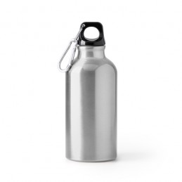 RENKO. Sticlă din aluminiu reciclat cu un singur perete și carabină asortată - BI4214, SILVER