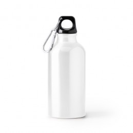 RENKO. Sticlă din aluminiu reciclat cu un singur perete și carabină asortată - BI4214, WHITE