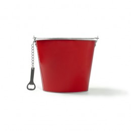 LAMBIC. Găleată de culoare metalică cu deschizător de sticle din aluminiu inclus - AB4208, RED