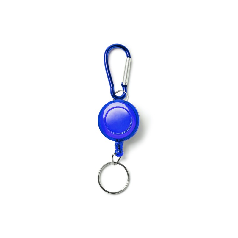 DOKI. Breloc cu clemă de fixare cu carabină și inel retractabil - KO4209, ROYAL BLUE DOKI. Breloc cu clemă de fixare cu carabină și inel retractabil - KO4209, ROYAL BLUE