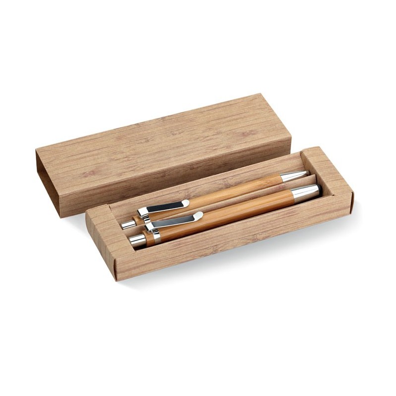 BAMBOOSET - Set din pix și creion bambus   MO8111-40, Wood